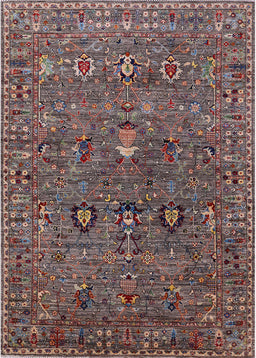 Machine Washable Industrial Modern Red Brown Rug, wshurb2303