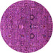 Round Oriental Pink Industrial Rug, urb2303pnk