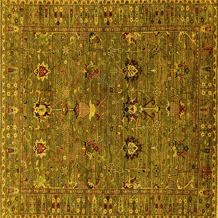 Square Oriental Yellow Industrial Rug, urb2303yw