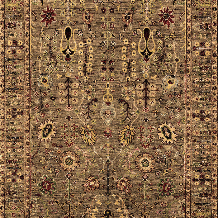 Machine Washable Oriental Brown Industrial Rug, wshurb2304brn