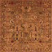 Square Oriental Orange Industrial Rug, urb2304org