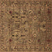 Square Machine Washable Oriental Brown Industrial Rug, wshurb2304brn