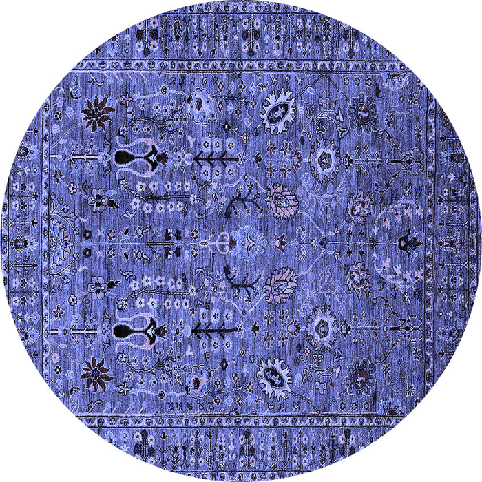 Round Oriental Blue Industrial Rug, urb2304blu
