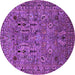 Round Oriental Purple Industrial Rug, urb2304pur