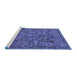 Sideview of Machine Washable Oriental Blue Industrial Rug, wshurb2304blu