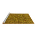 Sideview of Machine Washable Oriental Yellow Industrial Rug, wshurb2304yw