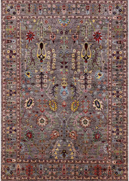Mid-Century Modern Red Brown Oriental Rug, urb2304