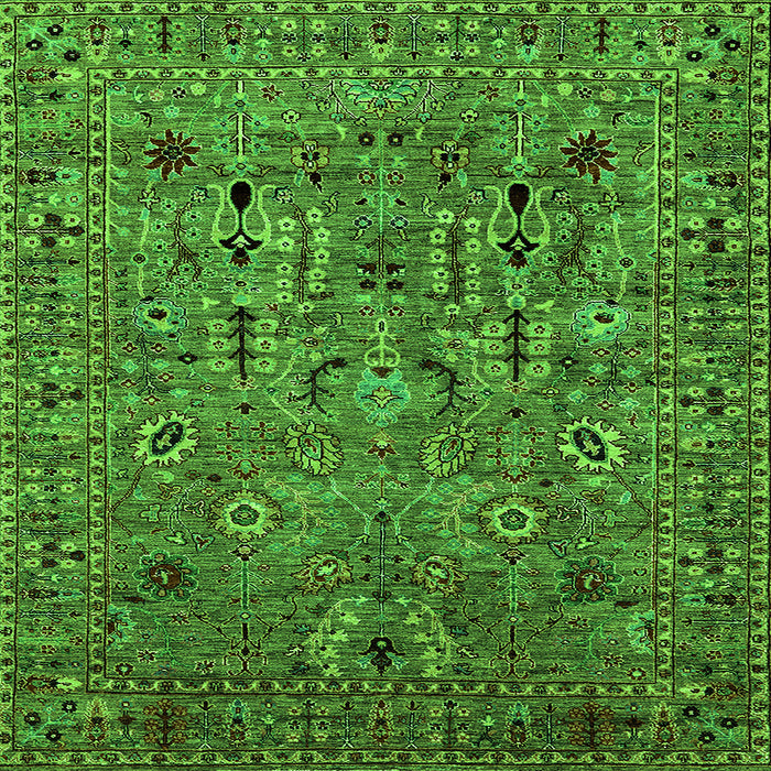 Square Oriental Green Industrial Rug, urb2304grn