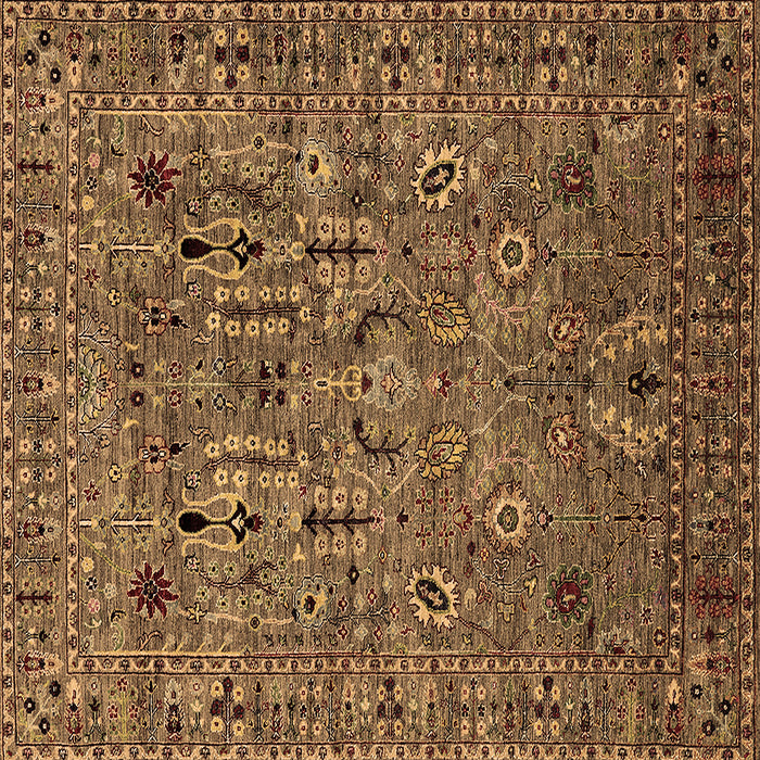 Square Oriental Brown Industrial Rug, urb2304brn