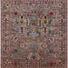 Square Mid-Century Modern Red Brown Oriental Rug, urb2304