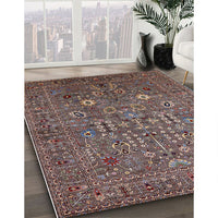 Mid-Century Modern Red Brown Oriental Rug, urb2305