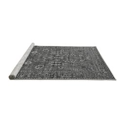 Sideview of Machine Washable Oriental Gray Industrial Rug, wshurb2305gry