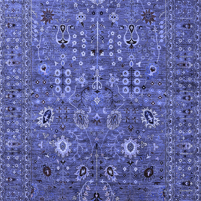 Machine Washable Oriental Blue Industrial Rug, wshurb2305blu