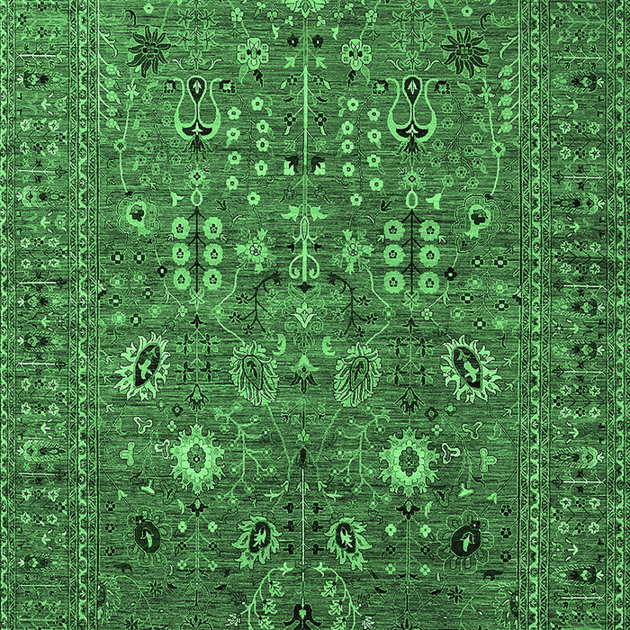 Machine Washable Oriental Emerald Green Industrial Area Rugs, wshurb2305emgrn