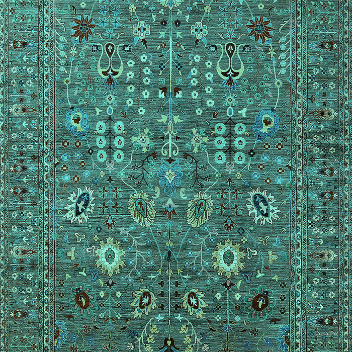 Machine Washable Oriental Turquoise Industrial Area Rugs, wshurb2305turq