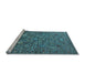 Sideview of Machine Washable Oriental Light Blue Industrial Rug, wshurb2305lblu