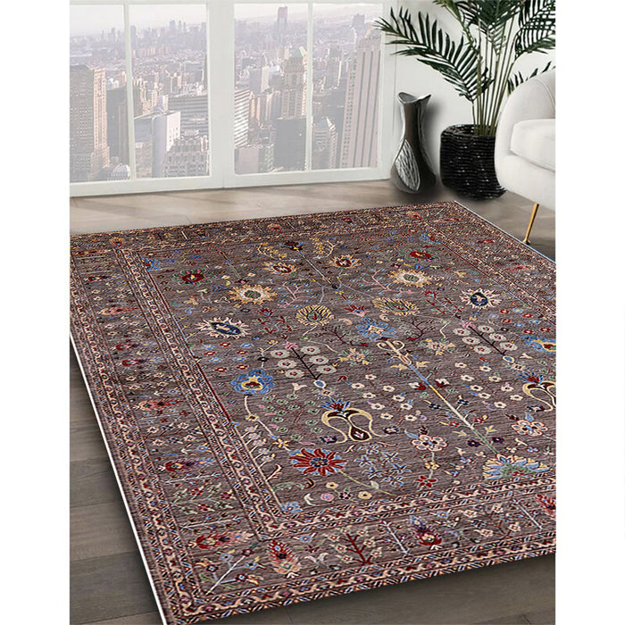 Machine Washable Industrial Modern Red Brown Rug in a Family Room, wshurb2305