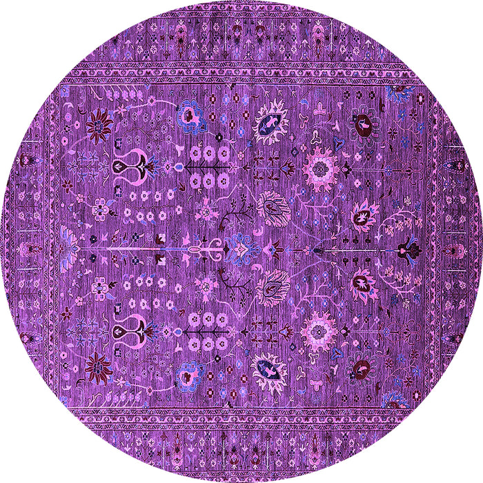 Round Machine Washable Oriental Purple Industrial Area Rugs, wshurb2305pur