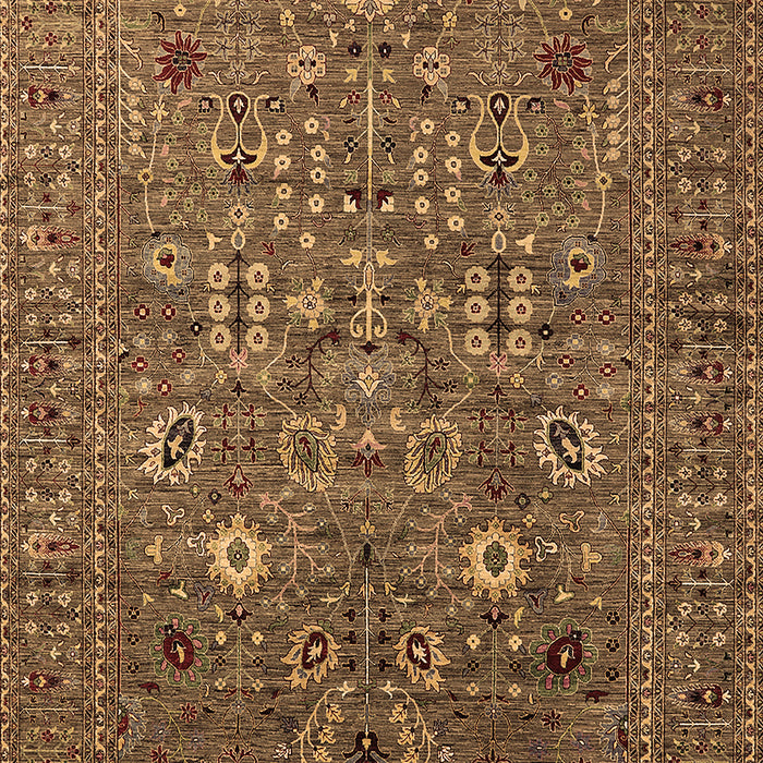 Machine Washable Oriental Brown Industrial Rug, wshurb2305brn