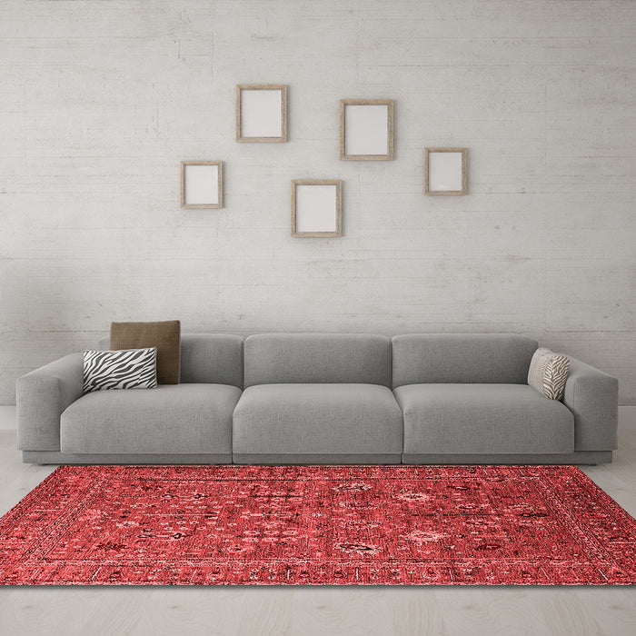 Industrial Red Washable Rugs