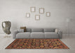 Machine Washable Oriental Brown Industrial Rug in a Living Room,, wshurb2306brn