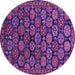 Round Oriental Purple Industrial Rug, urb2306pur