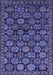 Machine Washable Oriental Blue Industrial Rug, wshurb2306blu