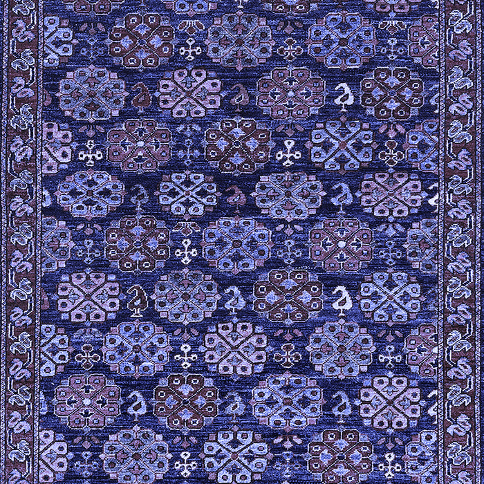 Machine Washable Oriental Blue Industrial Rug, wshurb2306blu