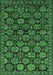 Machine Washable Oriental Emerald Green Industrial Area Rugs, wshurb2306emgrn