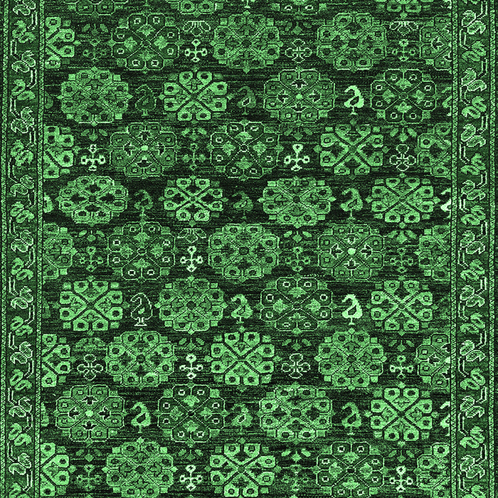 Machine Washable Oriental Emerald Green Industrial Area Rugs, wshurb2306emgrn