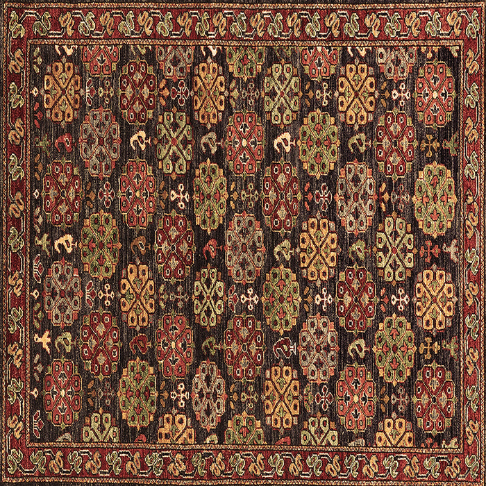 Square Oriental Brown Industrial Rug, urb2306brn