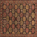 Square Oriental Brown Industrial Rug, urb2306brn