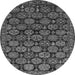 Round Oriental Gray Industrial Rug, urb2306gry