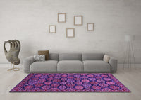 Machine Washable Oriental Purple Industrial Rug, wshurb2306pur