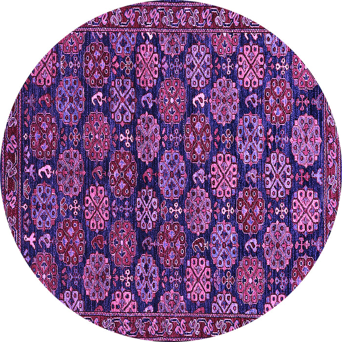 Round Machine Washable Oriental Purple Industrial Area Rugs, wshurb2306pur