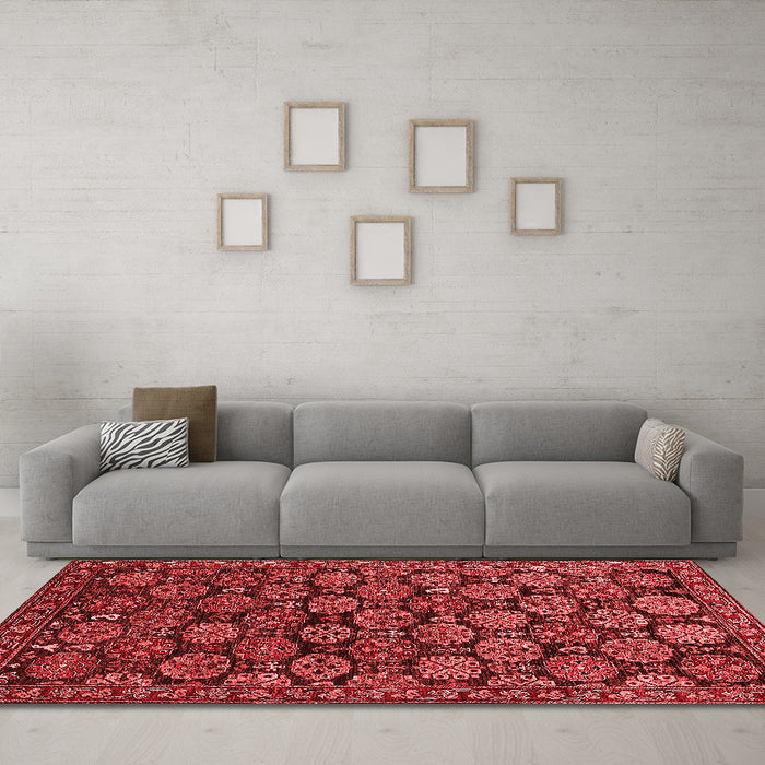 Industrial Red Washable Rugs