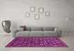 Machine Washable Oriental Pink Industrial Rug in a Living Room, wshurb2306pnk