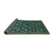 Sideview of Oriental Turquoise Industrial Rug, urb2306turq