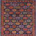 Square Mid-Century Modern Deep Red Oriental Rug, urb2306