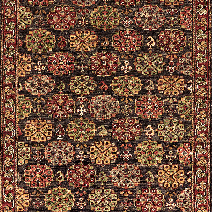 Machine Washable Oriental Brown Industrial Rug, wshurb2306brn