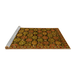 Sideview of Machine Washable Oriental Yellow Industrial Rug, wshurb2306yw