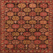 Square Machine Washable Oriental Orange Industrial Area Rugs, wshurb2306org