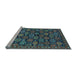 Sideview of Machine Washable Oriental Light Blue Industrial Rug, wshurb2306lblu