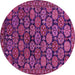 Round Oriental Pink Industrial Rug, urb2306pnk