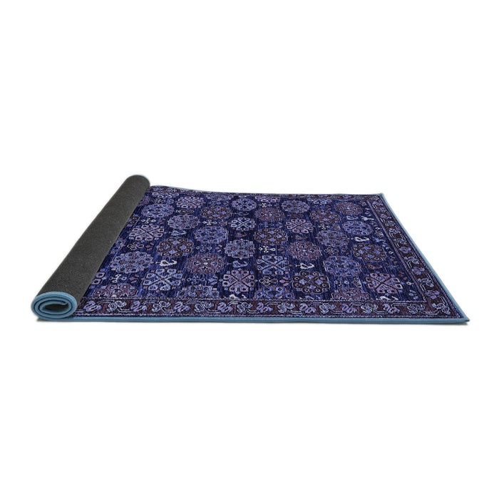 Sideview of Oriental Blue Industrial Rug, urb2306blu