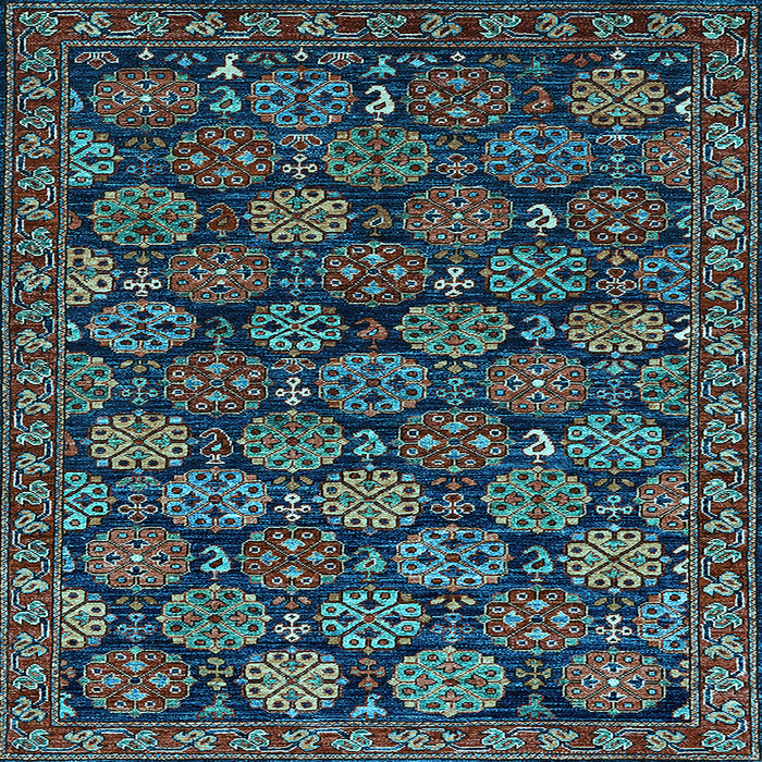 Square Oriental Light Blue Industrial Rug, urb2306lblu