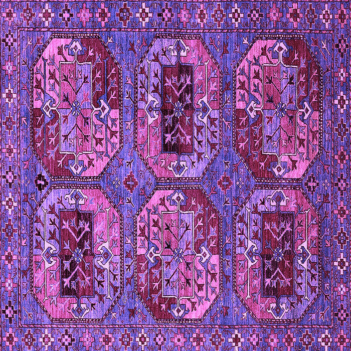 Square Machine Washable Oriental Purple Industrial Area Rugs, wshurb2307pur