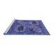 Sideview of Machine Washable Oriental Blue Industrial Rug, wshurb2307blu