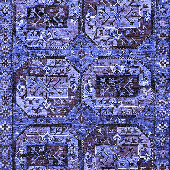 Machine Washable Oriental Blue Industrial Rug, wshurb2307blu