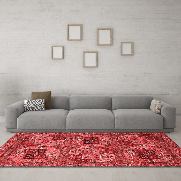 Industrial Red Washable Rugs